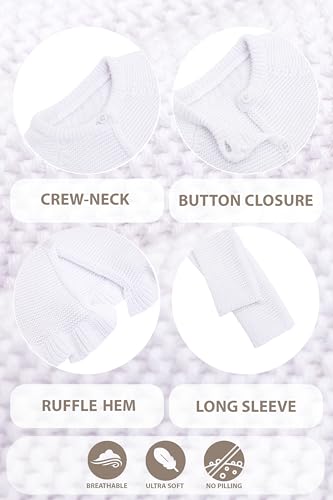 Lilax Baby Girls' Knit Long Sleeve Ruffled Cardigan, Button Closure Bolero Shrug3