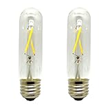 Mansa Lighting, T10 LED Bulb (Tube Shape), 2 Pack, 200 Lumens, 2 Watts, Warm White (2700K), Dimmable, 25W Equivalent