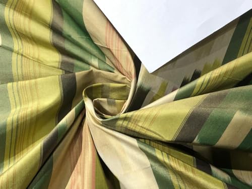 Soie taffetas au mètre vert olive et saumon, l'éclat de la couture