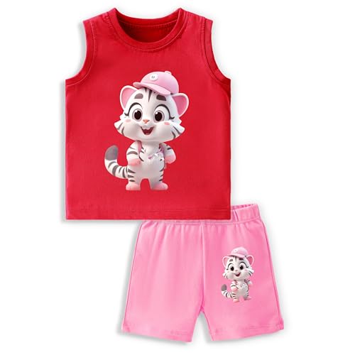 Image of TS LAVI TAVI Baby Cotton Clothing Set | Sleeveless T-Shirt & Shorts Combo | Summer Wear for Boys & Girls | Soft Breathable Fabric | Multicolor Pack of 3