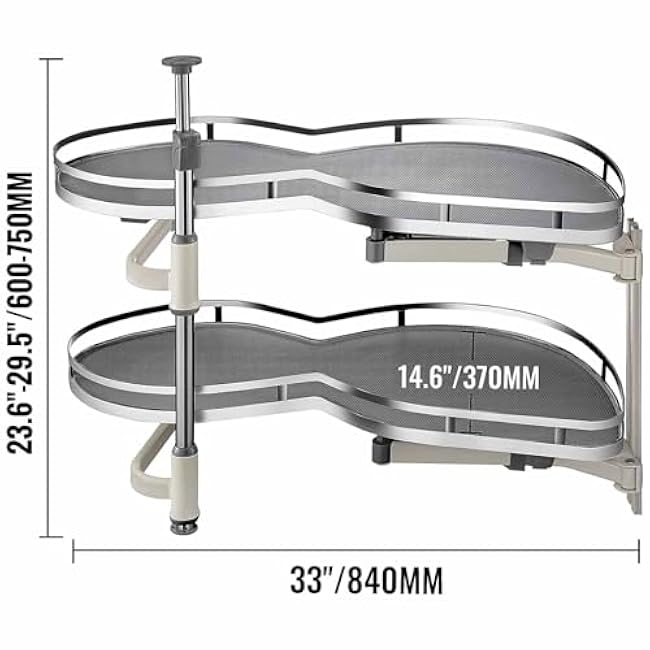 Pull Out Kitchen Storage Kitchen Organizer Blind Corner Pull Out Organizer Pull-Out Basket Corner Flying Saucer Basket Soft Close Blind Organizer Pull Basket Kitchen Cabinets with Two Shelf