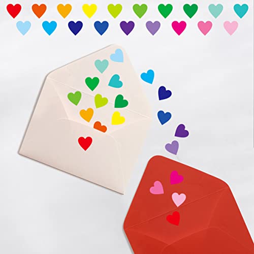 1810 PCS Heart-Shaped Stickers, 19 Designs Self-Adhesive Love Decorative Labels in Gradient Color, Use for Valentine's Day, Holiday, Gifts, Wedding, Anniversary, Award Charts (0.5" Each, 10 Sheets)