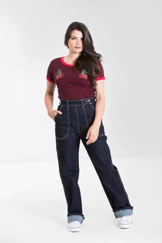 Hell Bunny Weston Denim Jeans 40s 50s Vintage Retro Rockabilly Trousers Pants2