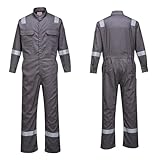 Safety-line Professional Coverall, High-Visibility Safety, Gray Work Uniform with Reflective Stripes, Long Sleeve Industrial Protective Workwear