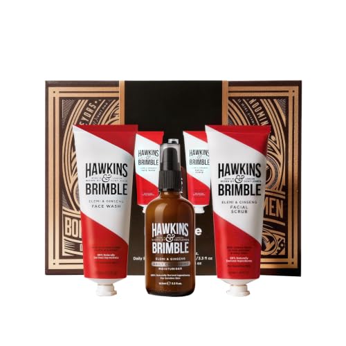 Image of HAWKINS AND BRIMBLE FACE GIFT SET BOX (DAILY MOISTURISER, FACIAL SCRUB, FACE WASH)