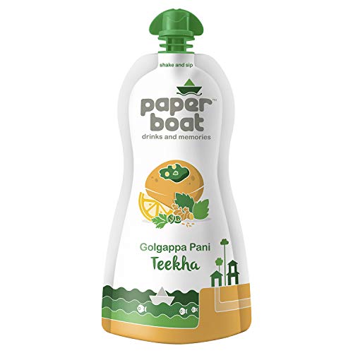 Image of Paper Boat Pani Puri Pellets, Ready to Fry, No Added Colours and Preservatives (400g) + Golgappa Pani Teekha, Ready to Drink or with Pani Puri, No Added Preservatives and Colours (Pack of 6, 200 ml)