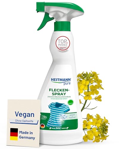HEITMANN pure Fleckenspray 250 ml | Vegane Reinigungsmittel Alternative zur Gallseife | Fleckenentferner Kleidung ohne Duft- & Farbstoffe | Perfekt gegen Fett...