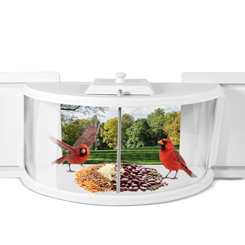 Window Bird Feeder, 180° Clear View Bird Feeder, Durable and Elegant Window Birds Feeders for Birds Watching, Fits Windows 27-35' Wide - Bring Joy to Your Home