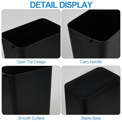 Set 3 Canecas de Basura Plástico 16L Negro miniatura 5