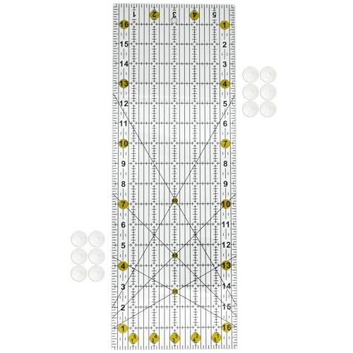 Quilting Ruler Quilting Templates Sewing Quilt Rulers Acrylic Curved Corner Cutter Precision Fabric Cutting Patchwork Tool for Quilting Sewing Craft DIY Projects Yellow 6x17