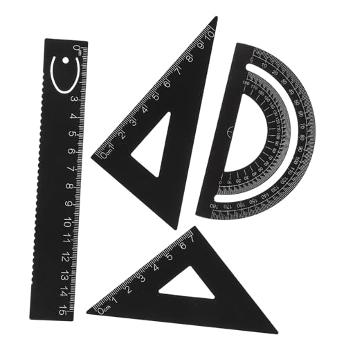 Abaodam 金属製三角定規点 学校必須の描画測定ツール 教師と学生用 持ち運び便利で滑り止め設計 作図作業効率向上