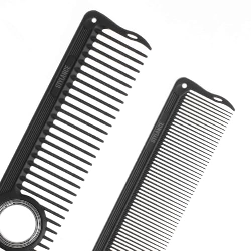 Set de 2 peines para barbero con anillo, negro miniatura 2