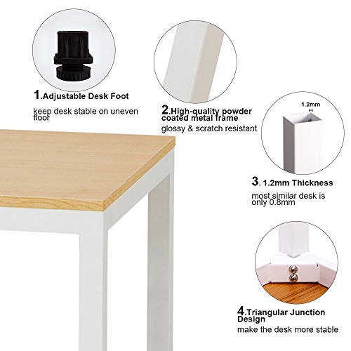 sogesfurniture AC3TW-100-SF Bureau, computertafel, kantoortafel, werktafel, eettafel van hout en staal, eenvoudige… - Image 6