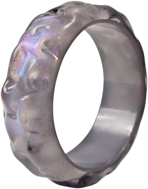 Boho Colorful Shimmer Acrylic Resin Bangle Bracelet Transparent Plastic Wristbands Wide Irregular Geometric Cuff Bangle Bracelet for Women Jewelry