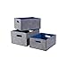 Kamino-Flam Set cestelli portaoggetti dall’aspetto feltro, cesta portaoggetti 3 pezzi, set 3 scatole di immagazzinaggio, set cestini con manici, grigio/blu