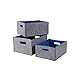 Kamino Flam Aufbewahrungsboxen-Set in Grau, Filzkisten mit blauer Innenseite, Untergrund schonende Ordnungsboxen, belastbares Korb Set zur Aufbewahrung von CDs und DVDs