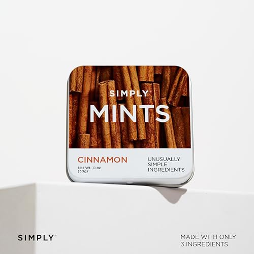 image for Simply Gum SIMPLY Mints | Cinnamon Breath Mints | Pack of Six (180 Pie