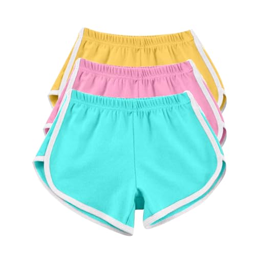 CreoQIJI Pantalones cortos para mujer, color amarillo, 3 unidades, pantalones cortos para mujer, informales, deportes, yoga, entrenamiento, atlético, correr, gimnasio, bicicleta de montaña, pantalones