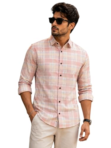Image of NoseQueen Men's Checked Cotton Shirt | Full Sleeve Regular Fit Casual Shirt for Men | Soft Breathable Checkered Shirt