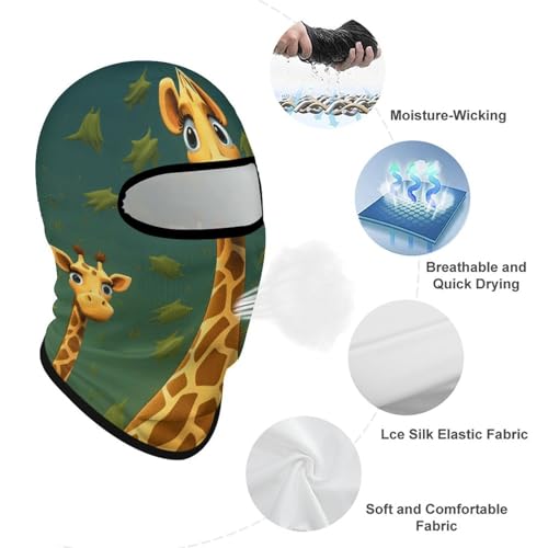 Máscara facial de pasamontaña con dibujos de jirafa para hombres y mujeres, protección solar, transpirable, cubre todo el head para senderismo, ciclismo, correr, conducción miniatura 3