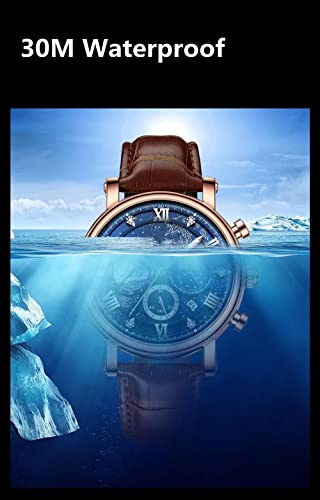 Image of MINILUJIA 50M Waterproof Men World Map Watches Creative Starry Universe Earth Globe Moon Sun Rotating Eye-catching Personalized Cool Unique Mens Watches