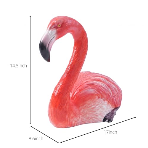 Set de 6 flamencos decorativos pintados a mano en HDPE miniatura 2