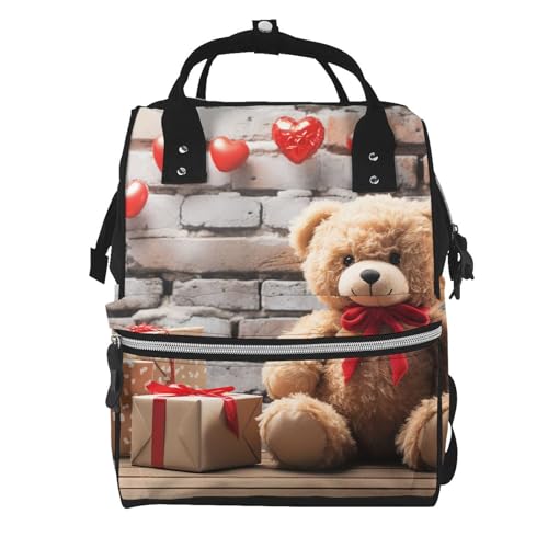 Sac à dos à langer ours mignon un cadeau de Saint-Valentin pour maman