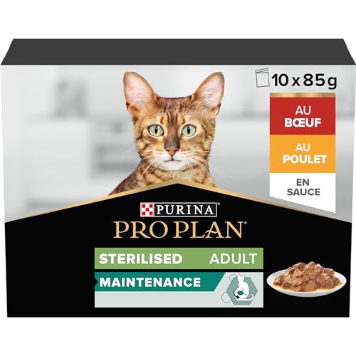 Purina Comida para Gato Pro Plan Sterilised Pollo Ternera 10 x 85 g