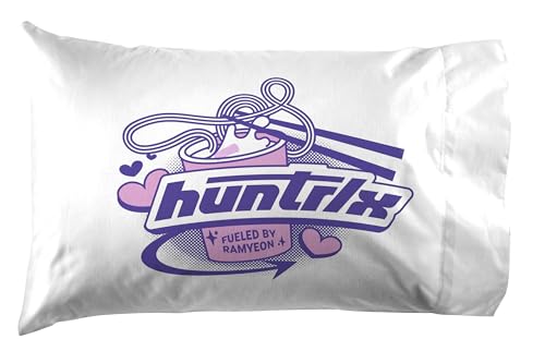 Image of Jay Franco Kids Sheet Set with Fitted, Flat Sheets & Pillow Cover - Ultra-Soft Bedding with Pillowcase for Room Decor, White - Kpop Demon Hunters, 3 Piece Twin