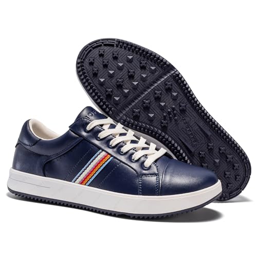Image of UOFEIY Men's Golf Shoes Professional Spikeless Leather Sneakers Non Slip Low Top Lightweight Breathable Waterproof Golf Club Training