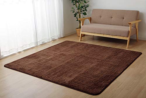 イケヒコ・コーポレーション ラグ マット カーペット 正方形 ノート 約185×185cm ブラウン 無地 なめらか #5705379