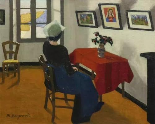 Cuadro de Marius Borgeaud Interior para decorar salones elegantes con lienzo vintage