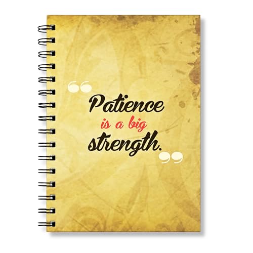 Image of Motivational Notebook Diary A5 Size (15 x 21 cm), 192 Pages Hard Bound Spiral Journal with Daily & Monthly Planner, Inspirational Patience Quote Cover, Twin Wire Bound Ruled Writing Notebook for Students, Women & Professionals