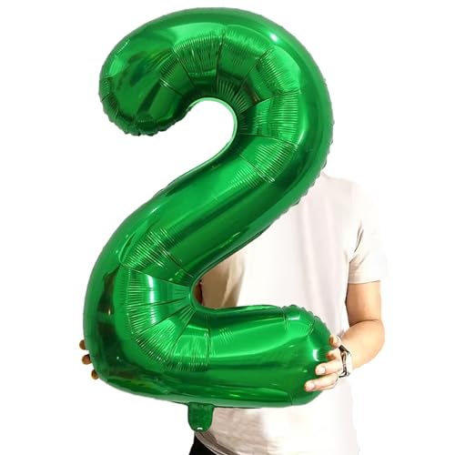 Image of Number Balloons Green Party Balloon - Giant Number 2 Balloon, 40 Inch Large Balloon for St. Patrick's Day Games Theme Birthday Decoration, Girls Boys Party Supplies