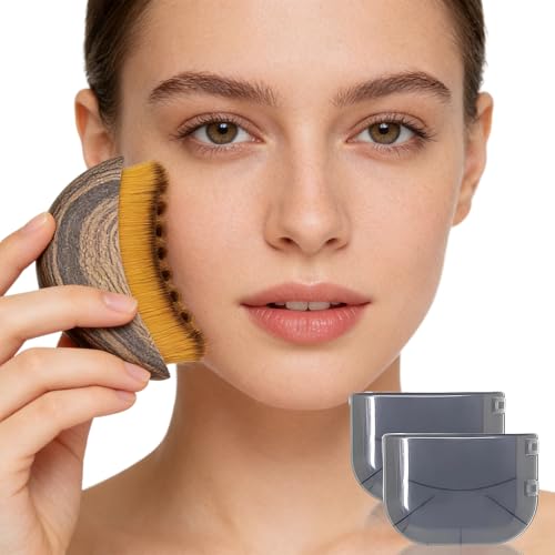 Image of 2 Pack Lymphatic Contour Face Brush & Drainage Massager - Ergonomic Sculpting Tool for Facial Contours, Skin Glow & Skincare Absorption (Contour Brush+Case)
