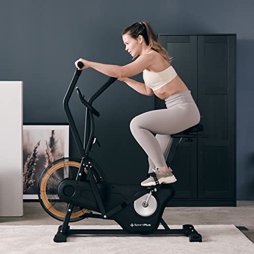 SportPlus Professionele airbike met luchtweerstand voor thuis, compatibel met app, hometrainer voor HIIT, slimme trainingscomputer, tot 135 kg belastbaar - Afbeelding 5
