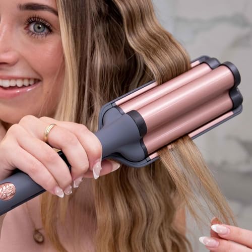 image for Hairitage 3 Barrel Curling Iron for Beach Waves and Curls - Ceramic To