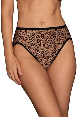Vanity Fair Damen Illumination Hi Cut Panty 13108 Unterhose, Toffee Leopardenmuster, X-Groß