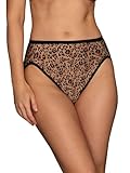 Vanity Fair Women's Illumination Hi Cut Panty 13108, Toffee Leopard Print, Large/7