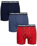 Lucky Brand Men's Cotton Boxer Briefs (3 Pack) (Navy/Red/Blue, Medium)