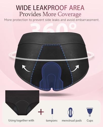 High Waist Leakproof Period Panties for Heavy Flow - 3 Pack - Image 3