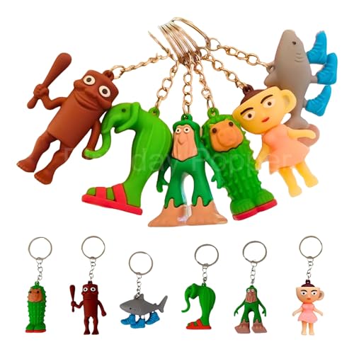 Image of Birthday Popper Italian Brainrot 3D Keychains - Set of 12 as Birthday Return Gift | Fun Assorted Animal Figure Collectible Keyrings for Kids & Adults | Keychains for Bag, Backpack & Key Accessories