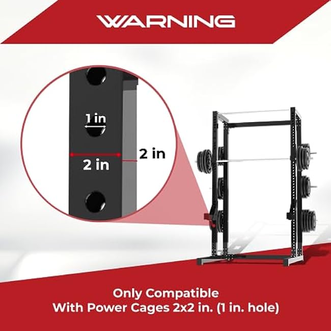 Yes4All 500 LBS Capacity - Dip Bars for 2x2 with 1 Hole Power Cage, Squat Rack Attachments - Multi-Grip Handles Dip Attachment for Dips, Pull Up, Push-up
