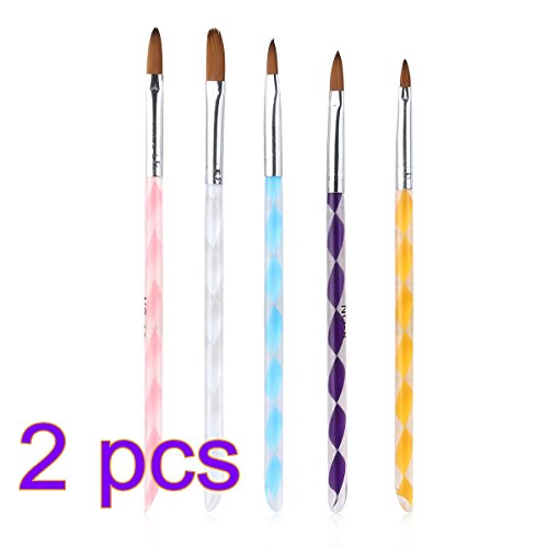 OULII 10pcs Acrylic Nail Art Brush UV Gel Carving Liquid Powder DIY Brush No.12.10.8.6.4