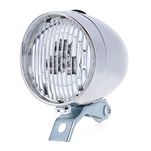 Balacoo Vintage LED Front Bike Light Retro Headlight for Mountain Cycling for Evening Rides and Outdoor Activities Silver