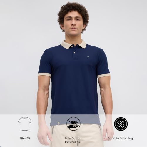 Image of Nostrum Mary Half Sleeve Polo T-Shirt with Two-Tone Collar, Stylish T Shirt for Men, Polo Tshirts for Men, Cotton T Shirt for Man, Casual Tshirt for Mens Boys