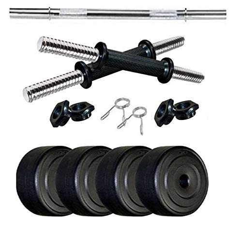 Venom VNM_3S_08_DMB Home Gym 8Kg (2 Kg X 4 = 8 Kg) with Straight Rod (Multicolor)