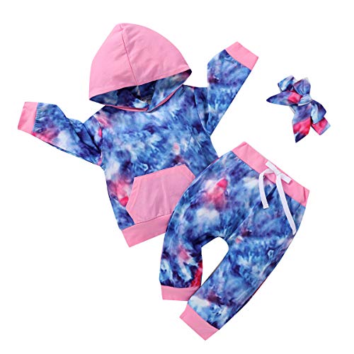 Newborn Baby Girl Clothes Toddler Hoddies Outfits Long Sleeve Sweatshirt Tops Infant Babies Pants Set (Pink,0-6momths) 