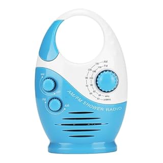 Sarini DAB/DAB+ Radio da doccia impermeabile, radio AM FM portatile con design a gancio, altoparlante incorporato, adatta per bagno, cucina, esterno