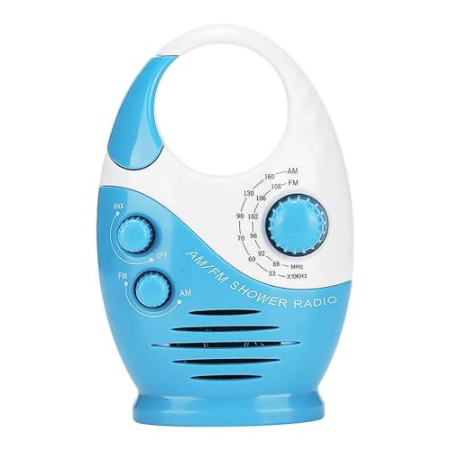 Sarini Wasserdichtes Duschradio,tragbares AM-FM-Radio mit Hakendesign,eingebauter Lautsprecher,geeignet für...